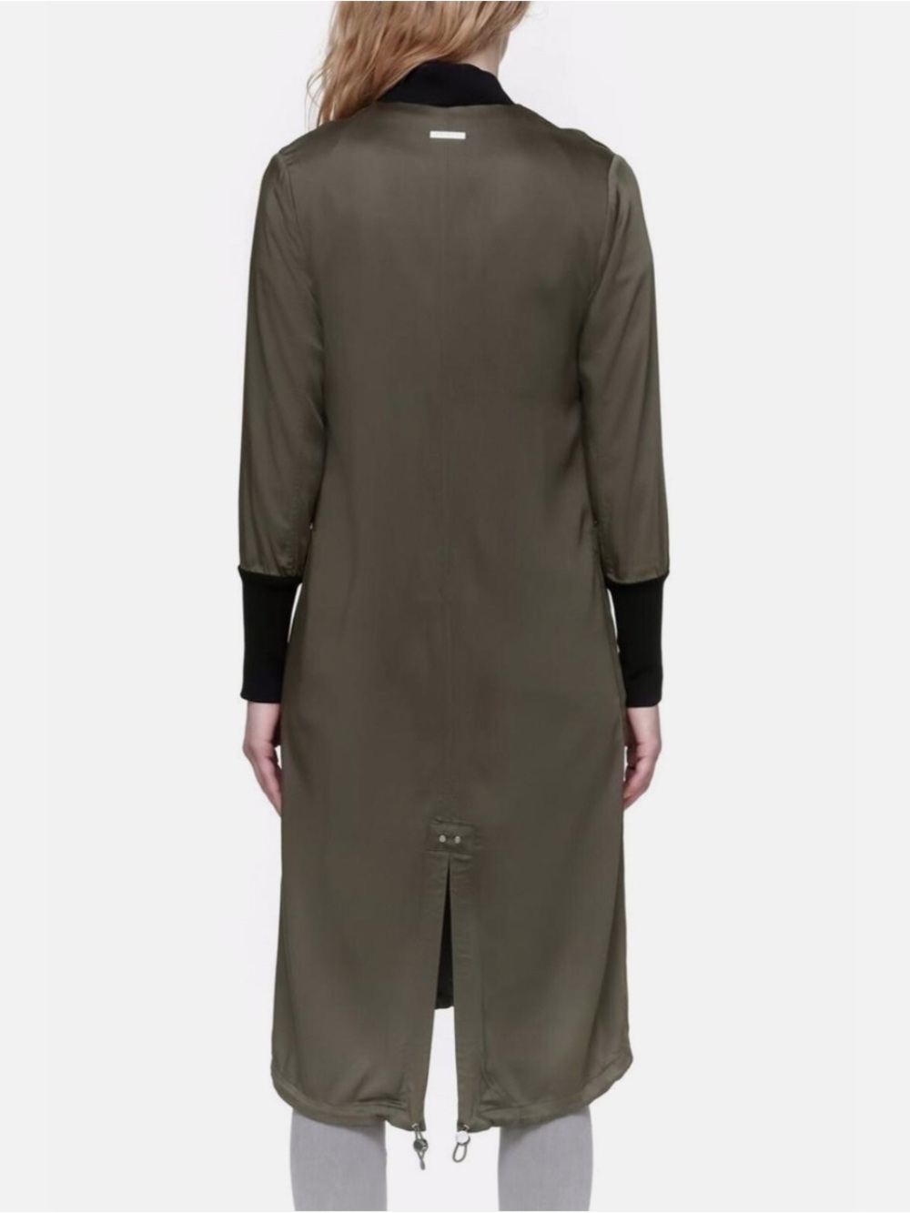 Soia & Kyo Bia Bonsai Long Bomber Two-Tone Olive and Black Coat L - Picture 8 of 16